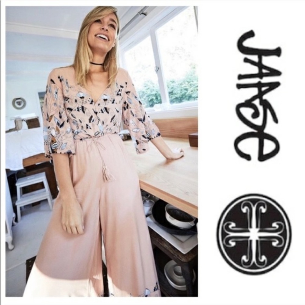 Jaase Peach Floral Jumpsuit